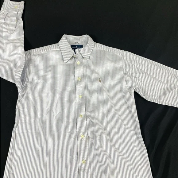 Ralph Lauren Boys Striped Long Sleeve Button Up Shirt Size 10 - Picture 3 of 10